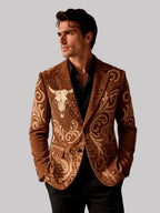 Samuel - Men's Textured Print Button Front Blazer