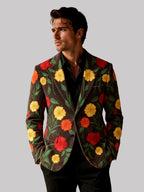 Samuel - Men's Textured Print Button Front Blazer