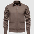 Santiago - Men's Ribbed Zip Cardigan with Mock Collar