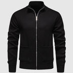 Santiago - Men's Ribbed Zip Cardigan with Mock Collar