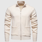 Santiago - Men's Ribbed Zip Cardigan with Mock Collar