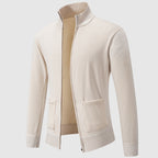 Santiago - Men's Ribbed Zip Cardigan with Mock Collar