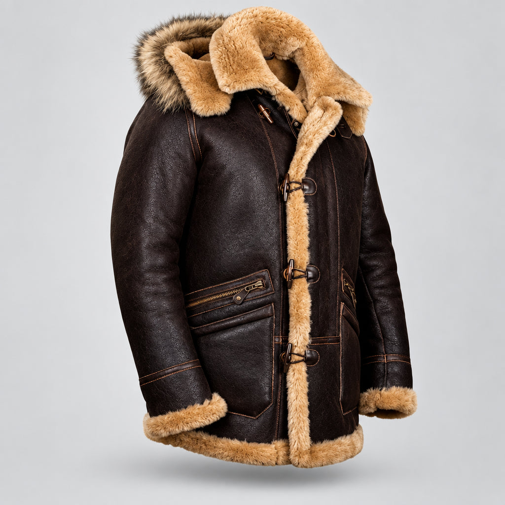 Sebastian - Men's Fur Trim Toggle Coat 3