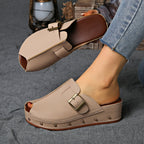 Sienna - Women's Buckle-Strap Platform Clogs