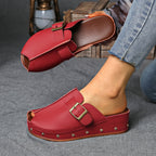 Sienna - Women's Buckle-Strap Platform Clogs