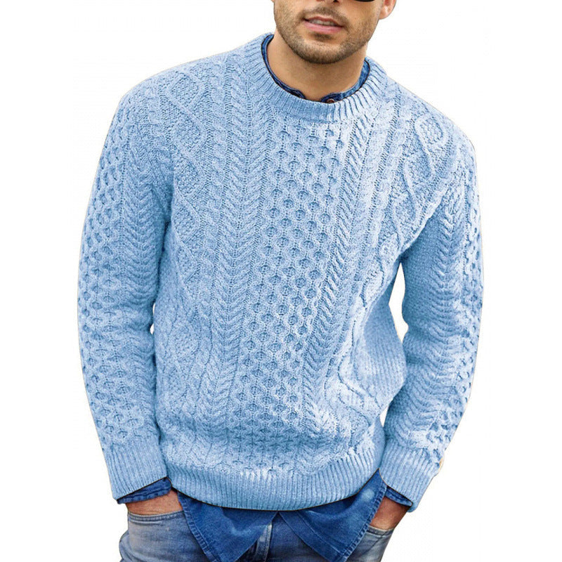 Silas - Men's Cable-Knit Crew Neck Pullover
