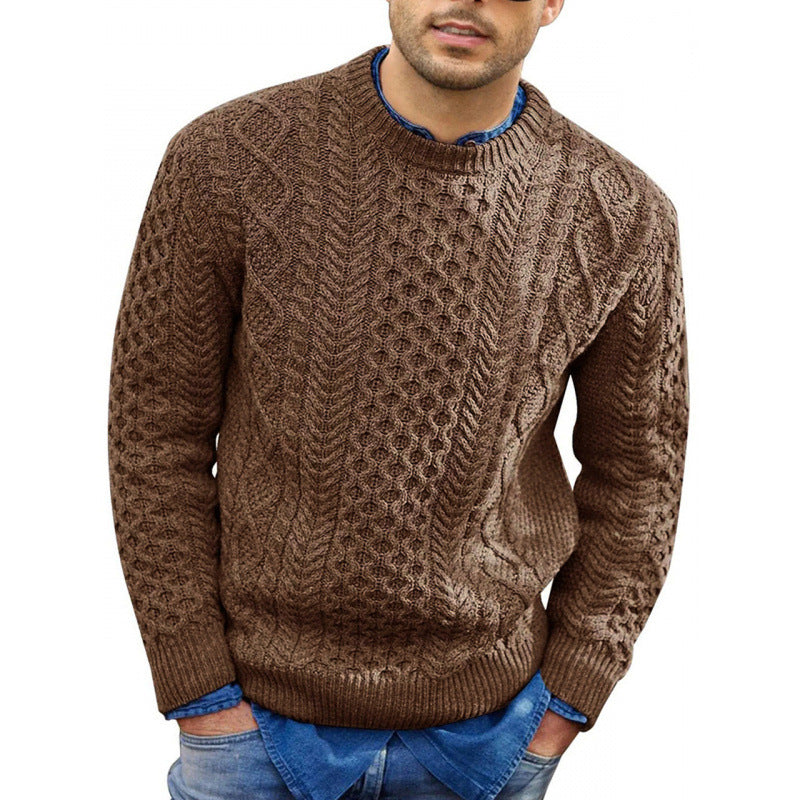Silas - Men's Cable-Knit Crew Neck Pullover