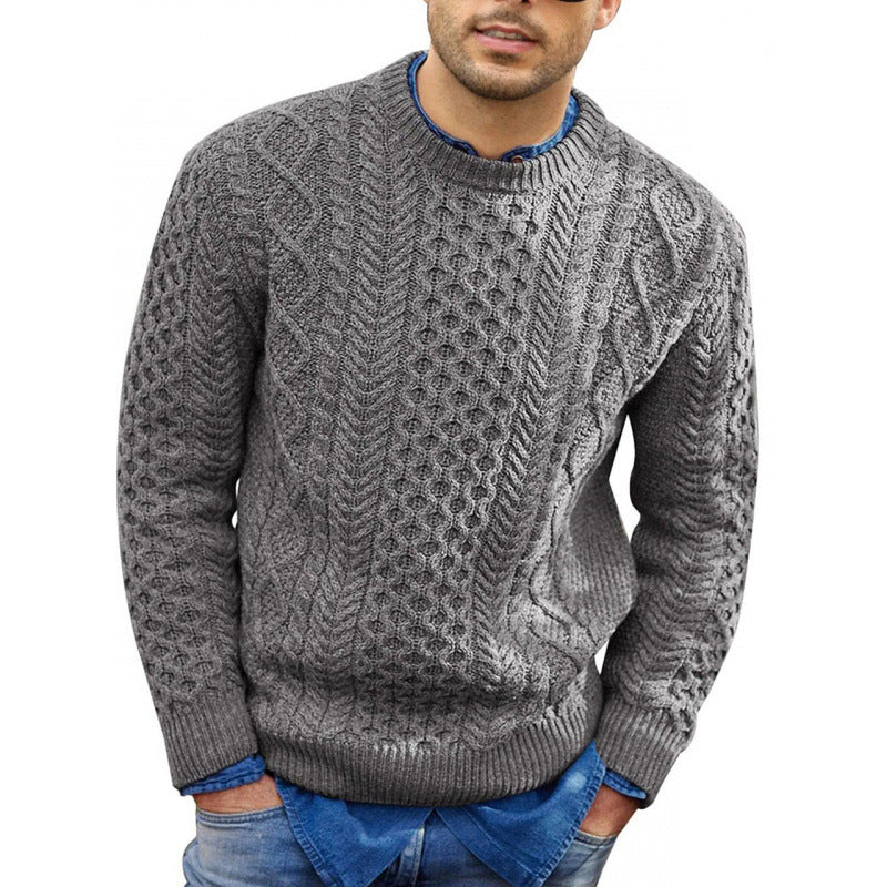 Silas - Men's Cable-Knit Crew Neck Pullover