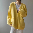 Sofia - Women's Knit Button Closure Longline Cardigan 1