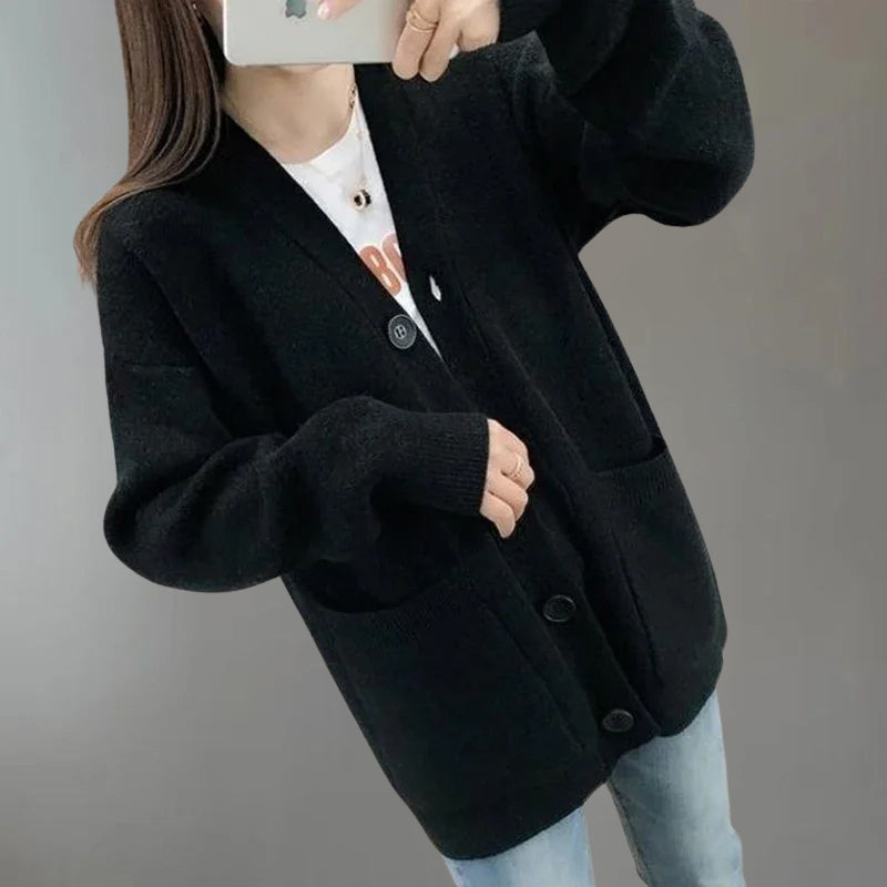 Sofia - Women's Knit button closure Longline Cardigan 2