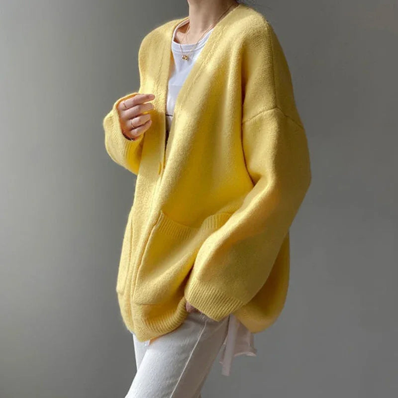 Sofia - Women's Knit Button Closure Longline Cardigan 3
