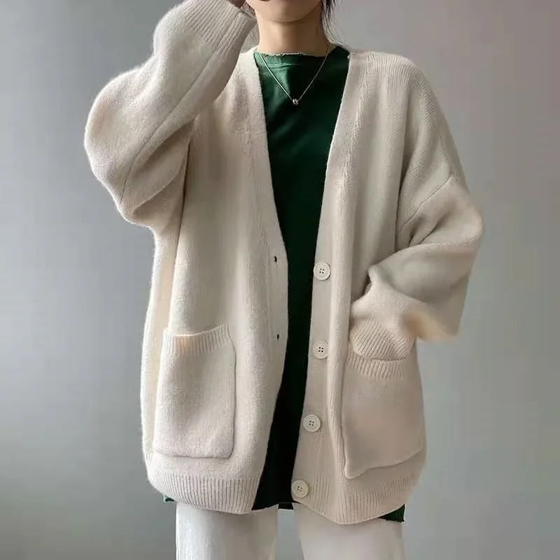 Sofia - Women's Knit Button Closure Longline Cardigan 4