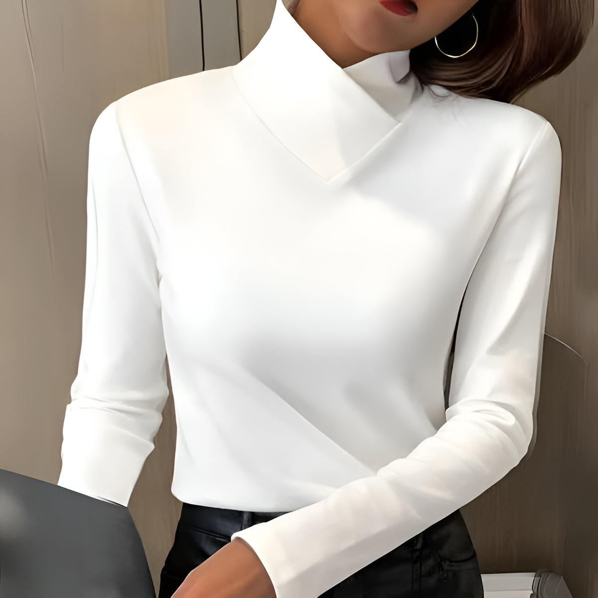 Stella - Women's Mock-Neck Long-Sleeve Top