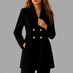 Stephanie - Women's Notched Lapel Double-Breasted Blazer 1