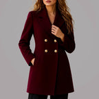 Stephanie - Women's Notched Lapel Double-Breasted Blazer 6