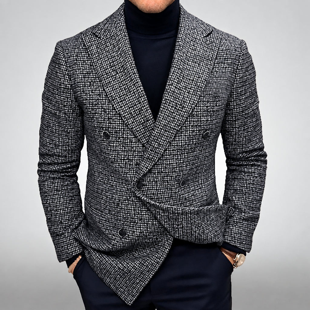 Stephen - Men's Textured Peak Lapel Blazer