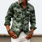 Steve - Men's Long Sleeve Camo Button-Up Shirt with Chest Pockets 3