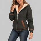 Sylvie - Women's Quilted Hooded Jacket with Soft Sherpa Lining