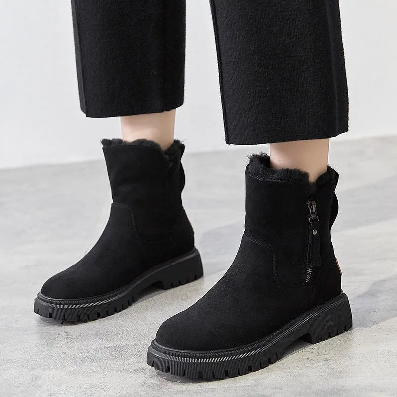 Thalia - Women's Faux-Fur Lined Platform Ankle Boots