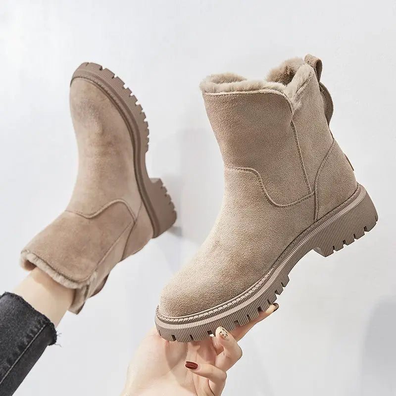 Thalia - Women's Faux-Fur Lined Platform Ankle Boots