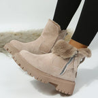 Thalia - Women's Faux-Fur Lined Platform Ankle Boots