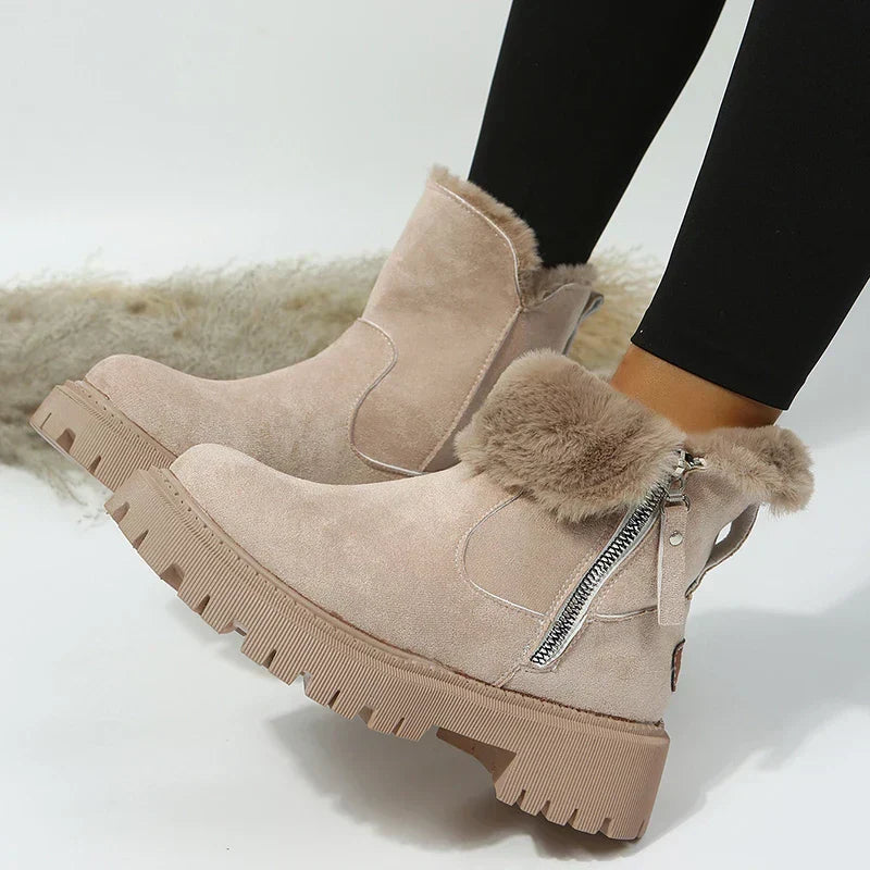 Thalia - Women's Faux-Fur Lined Platform Ankle Boots