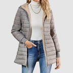 Theodora - Women's Quilted Puffer Coat with Sherpa Lining