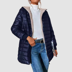 Theodora - Women's Quilted Puffer Coat with Sherpa Lining