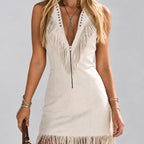 Tiana- Women's Sleeveless Fringe Western Dress 10