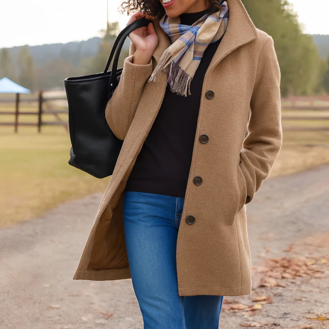 Tiffany - Women's Button-Front Wool Coat