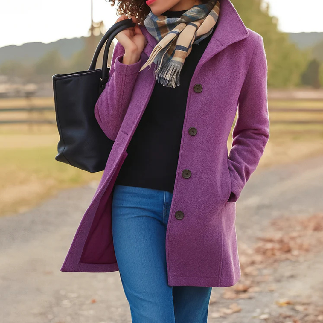 Tiffany - Women's Button-Front Wool Coat