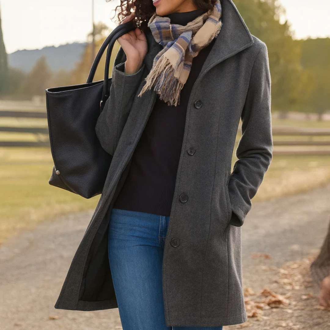 Tiffany - Women's Button-Front Wool Coat