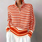 Tiffany - Women's Houndstooth Zip-Up Knit Cardigan 4