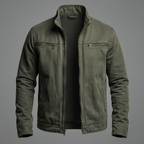 Victor - Men's Vintage Washed Cotton Jacket with Zip Closure