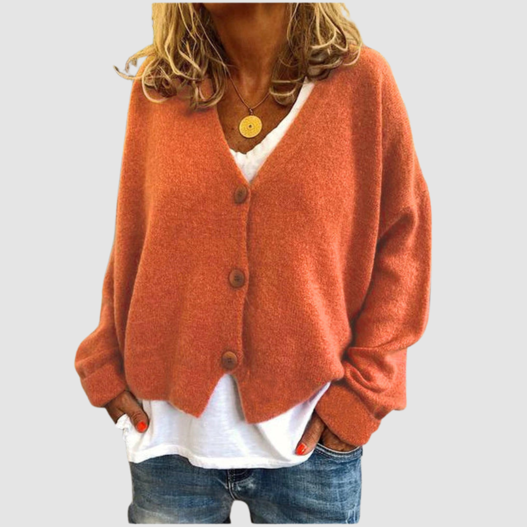 Victoria - Women's Button-Front V-Neck Cardigan