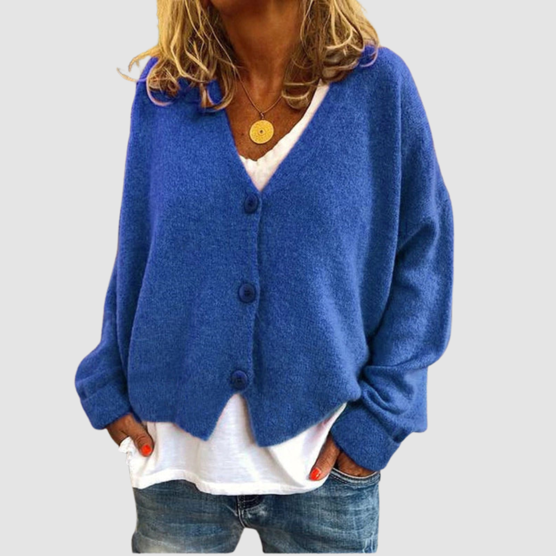 Victoria - Women's Button-Front V-Neck Cardigan