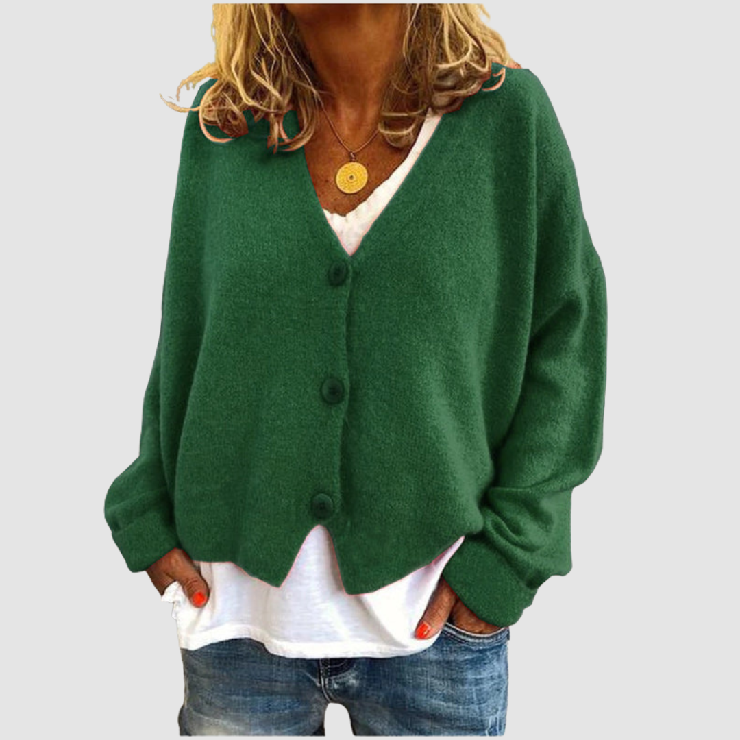 Victoria - Women's Button-Front V-Neck Cardigan