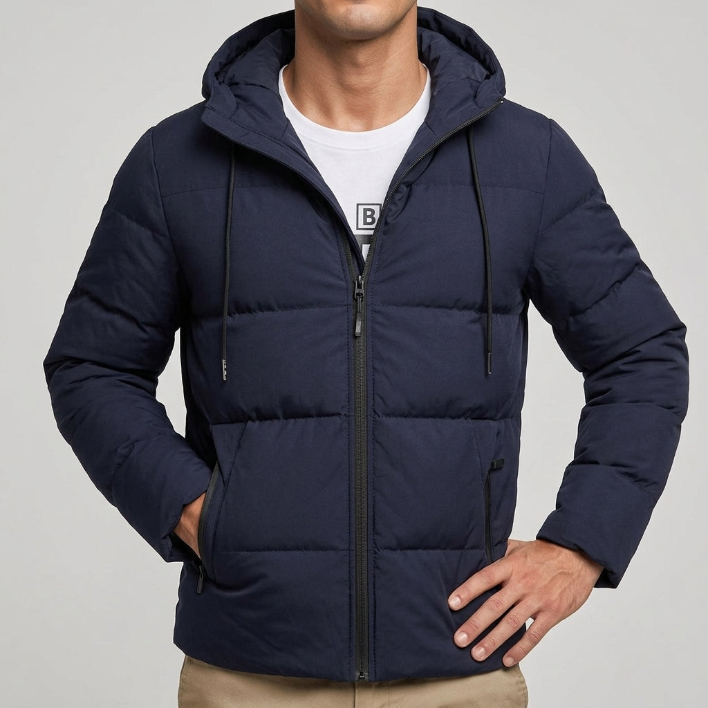 Vincent - Men's Quilted Puffer Jacket with Drawstring Hood
