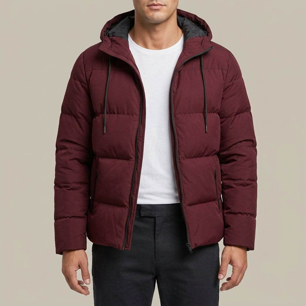 Vincent - Men's Quilted Puffer Jacket with Drawstring Hood