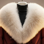 Viola - Women's Quilted Puffer Jacket with Faux Fur Collar