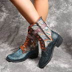 Vivienne - Women's Lace-Up Patterned Ankle Boots