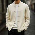 Warren - Men's Cashmere Toggle Cardigan with Mandarin Collar