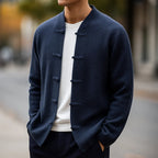 Warren - Men's Cashmere Toggle Cardigan with Mandarin Collar