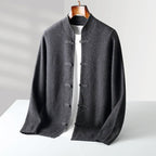 Warren - Men's Cashmere Toggle Cardigan with Mandarin Collar