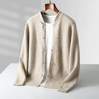 Warren - Men's Cashmere Toggle Cardigan with Mandarin Collar