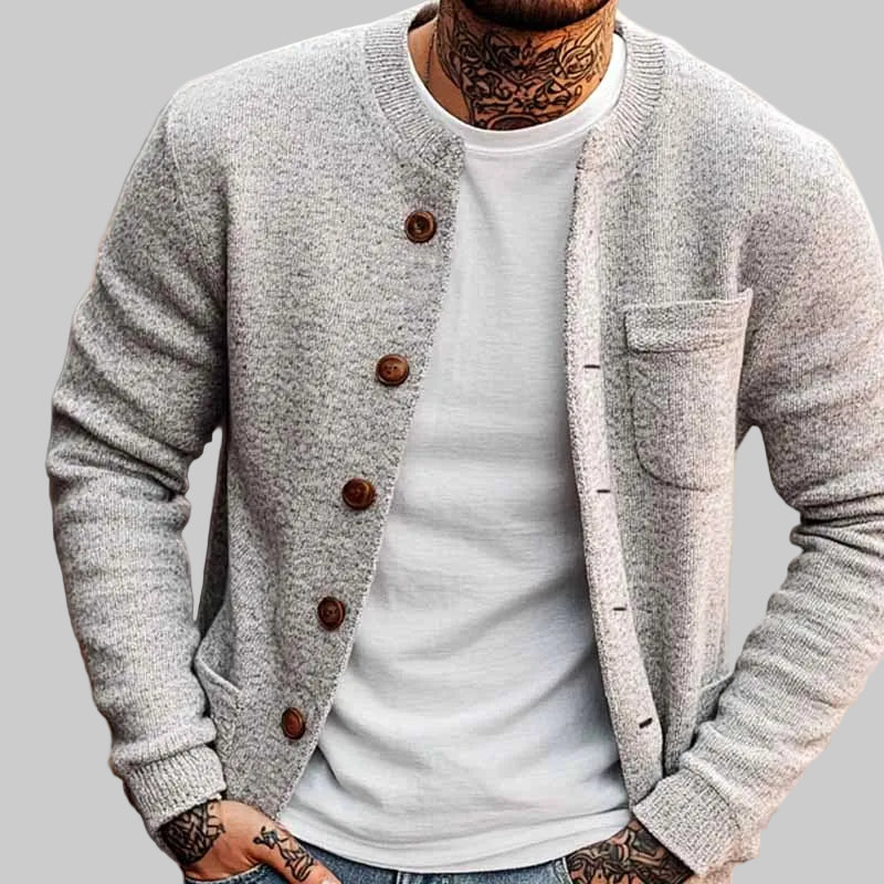 Wayne - Men's Textured Knit Pocket Cardigan 3