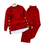 Wilhelmina - Women's Round Neck Long Sleeve Matching Set 5