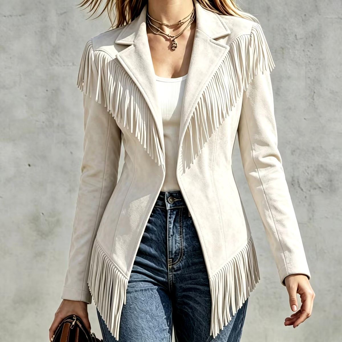 Winona - Women's Western Fringe Suede Blazer 2