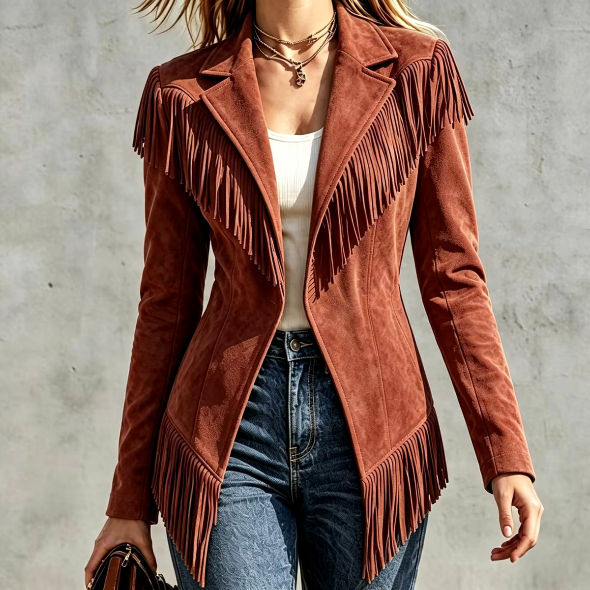 Winona - Women's Western Fringe Suede Blazer 5
