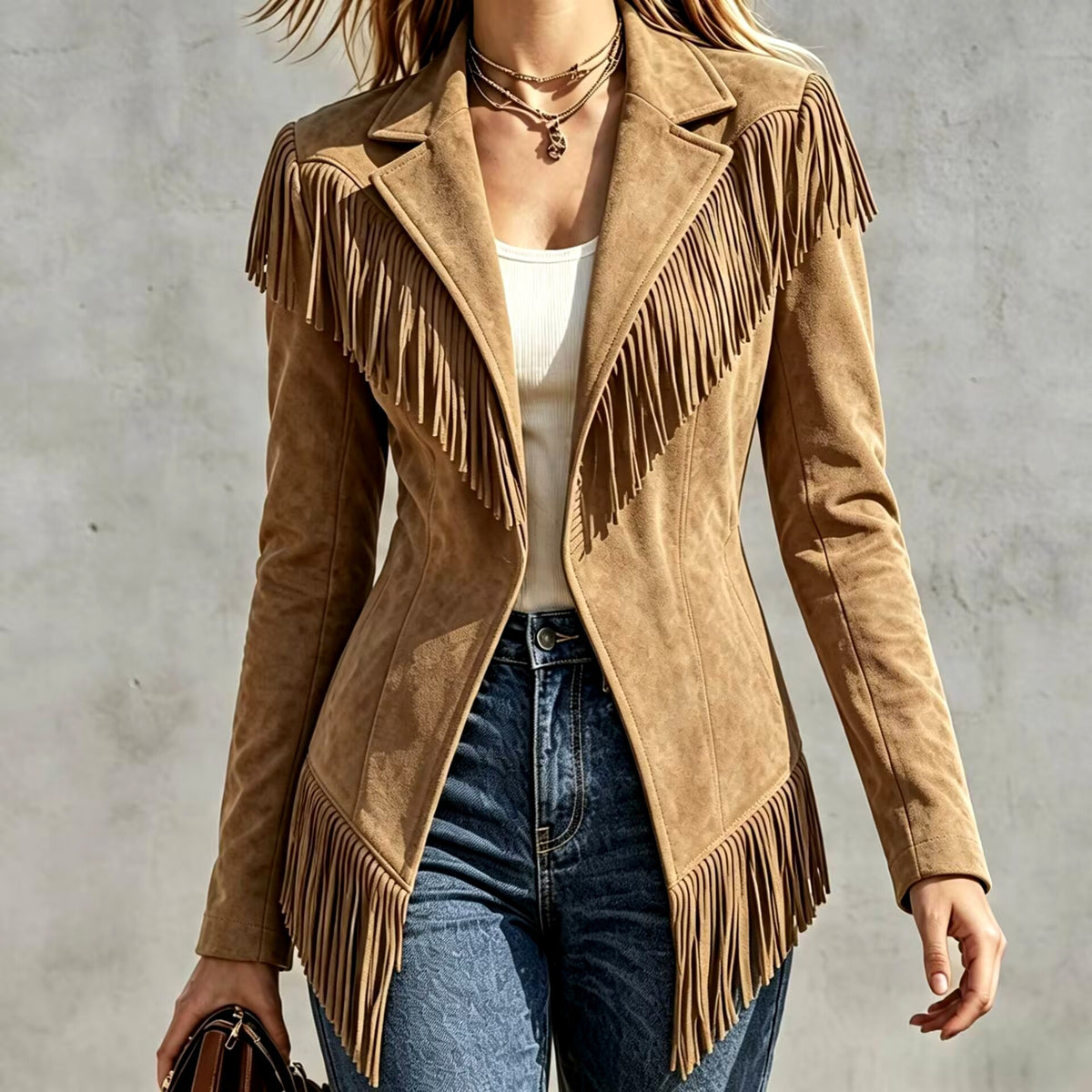 Winona - Women's Western Fringe Suede Blazer 6